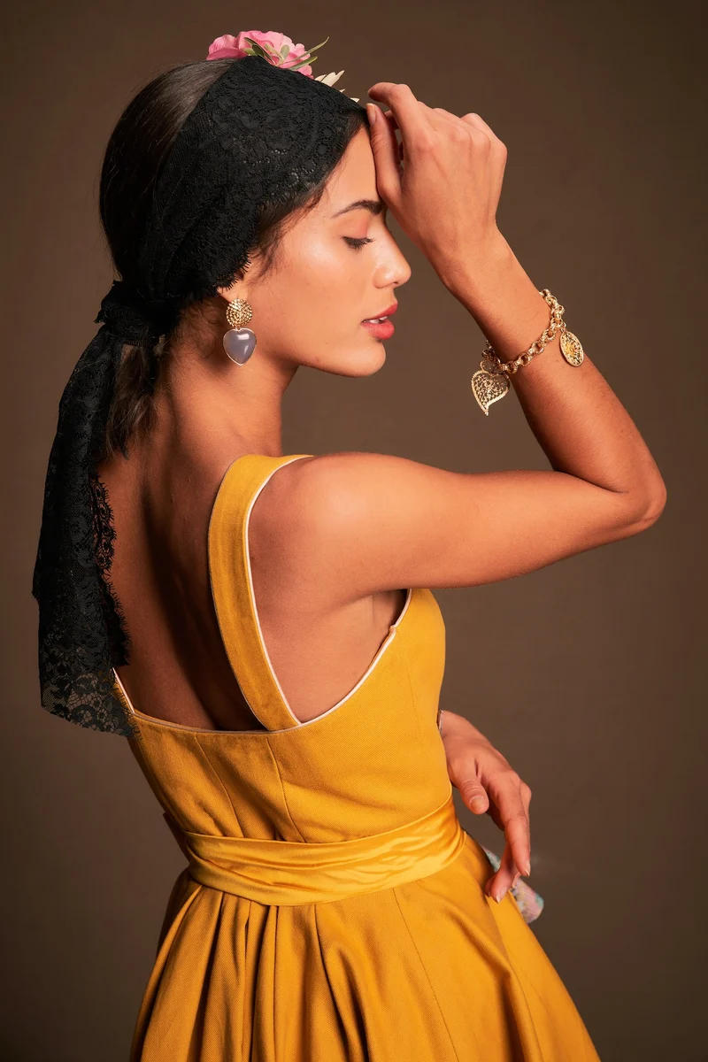 Dirndlkleid in mango gelb - Cascais