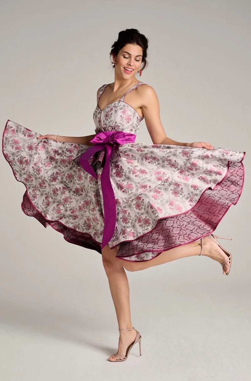 Blumen Dirndlkleid in berry pink - Oleandre