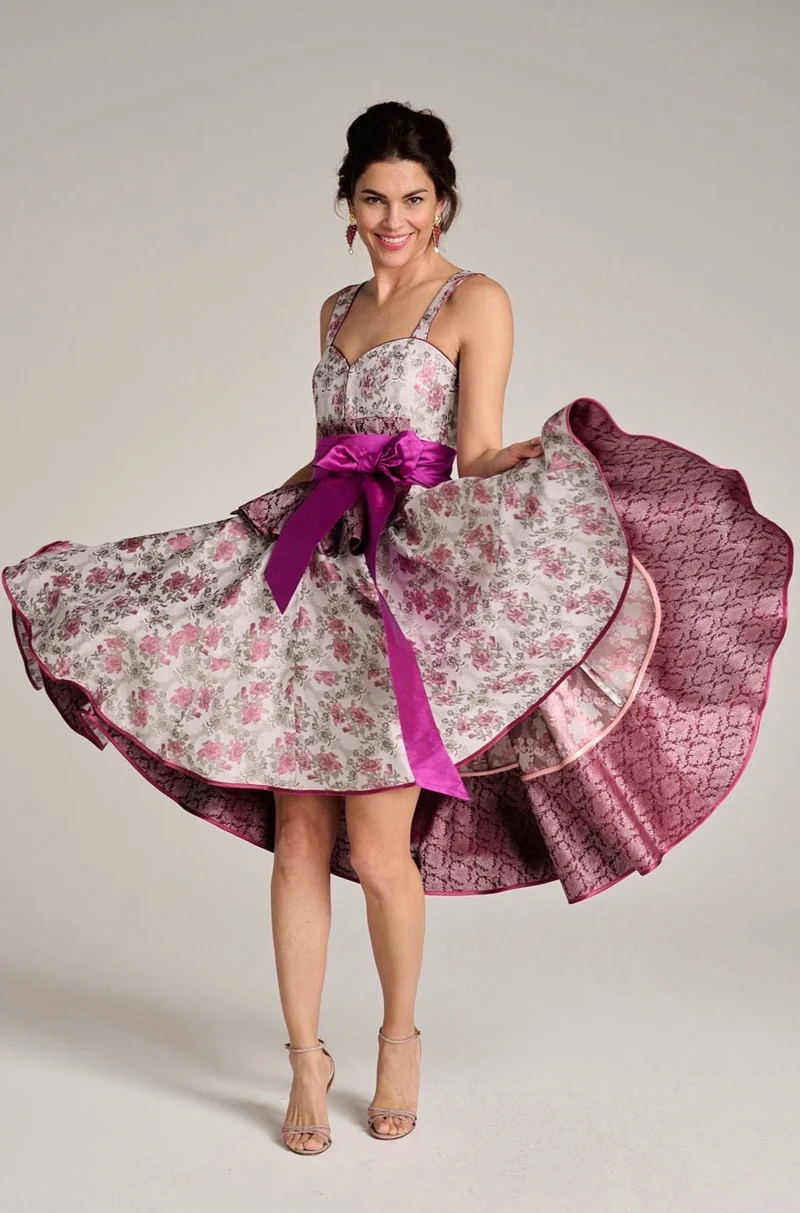 Blumen Dirndlkleid in berry pink - Oleandre