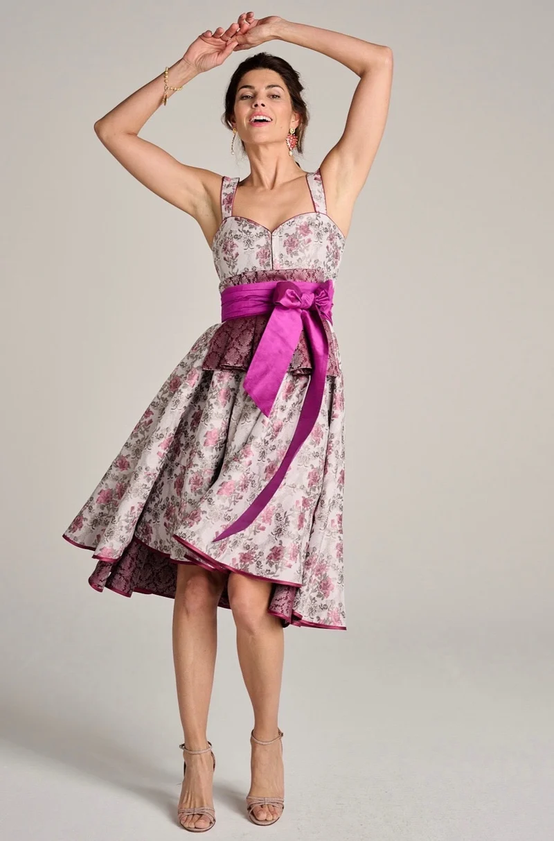 Blumen Dirndlkleid in berry pink - Oleandre