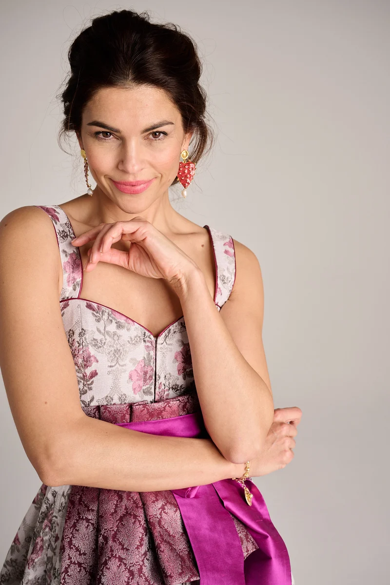 Blumen Dirndlkleid in berry pink - Oleandre