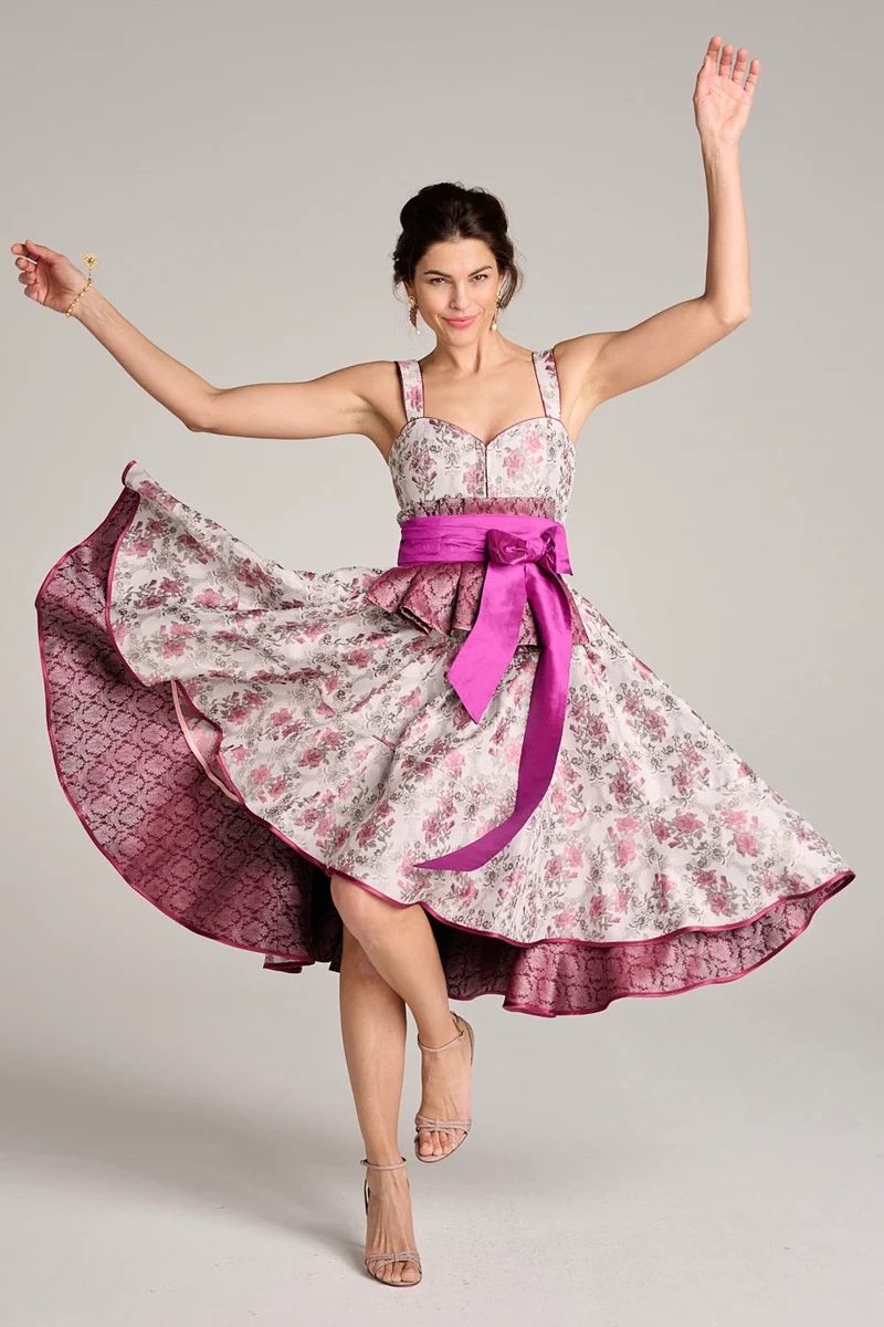 Blumen Dirndlkleid in berry pink - Oleandre