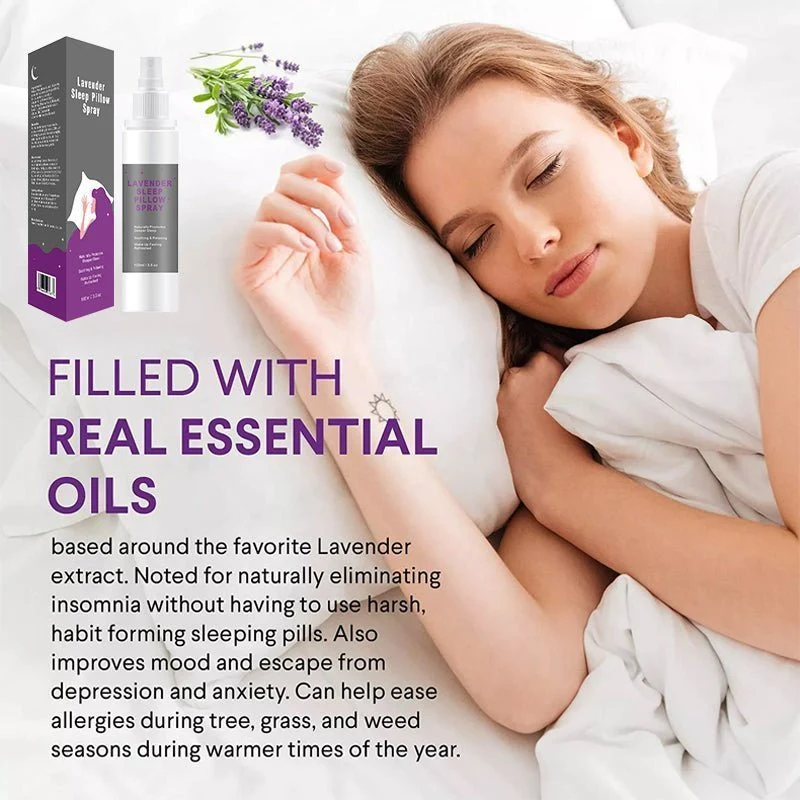 Natürliches Lavendelöl-Aromatherapie-Kissenspray für tiefen Schlaf