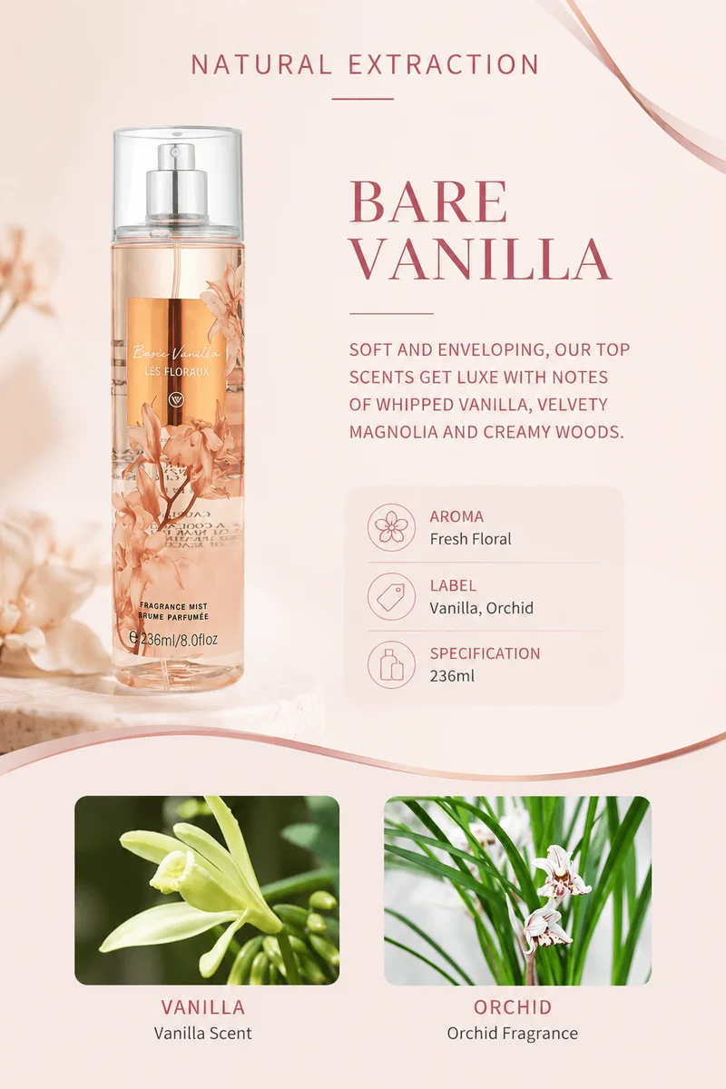 Körperspray Midnight – Vanille & Orchidee – Feiner Duftnebel