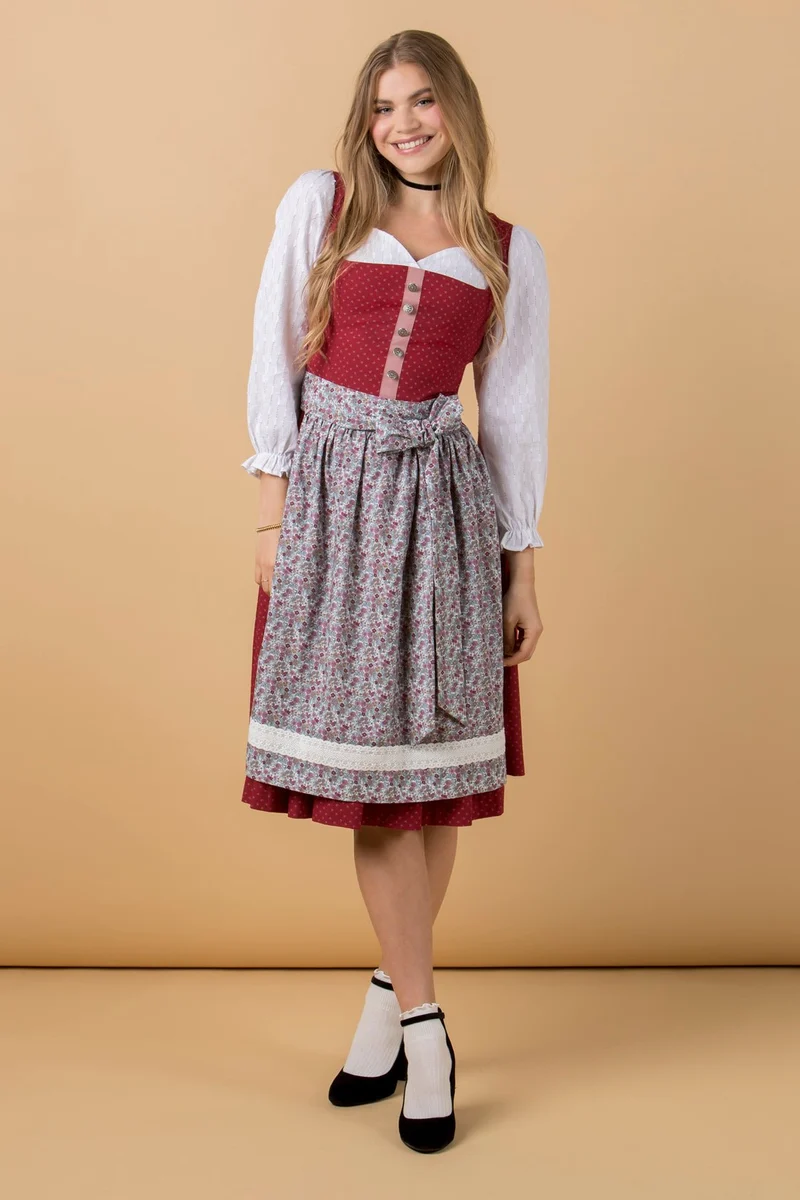 BW DIRNDL VINTAGE FLOWERS BLUTROT