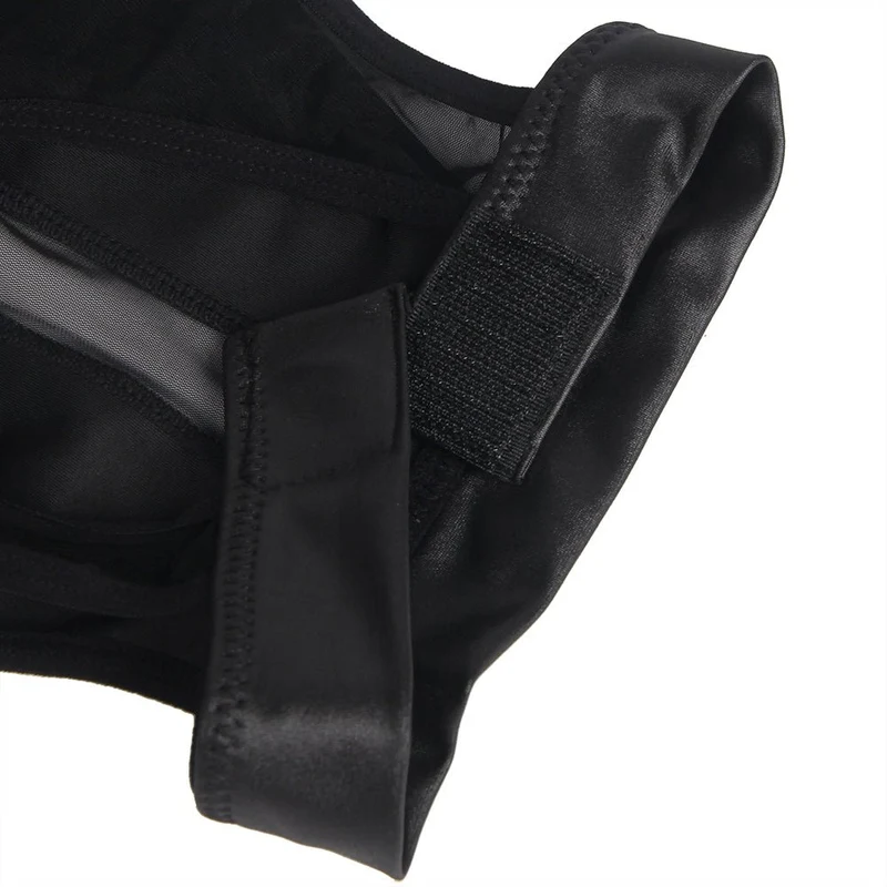 Schwarzes Leder-Neckholder-Dessouskleid