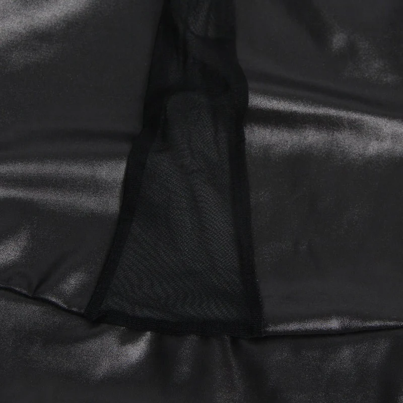 Schwarzes Leder-Neckholder-Dessouskleid