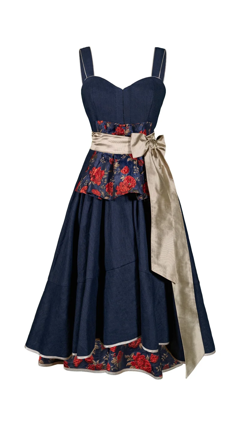 Designerdirndl in nachtblau - Porto