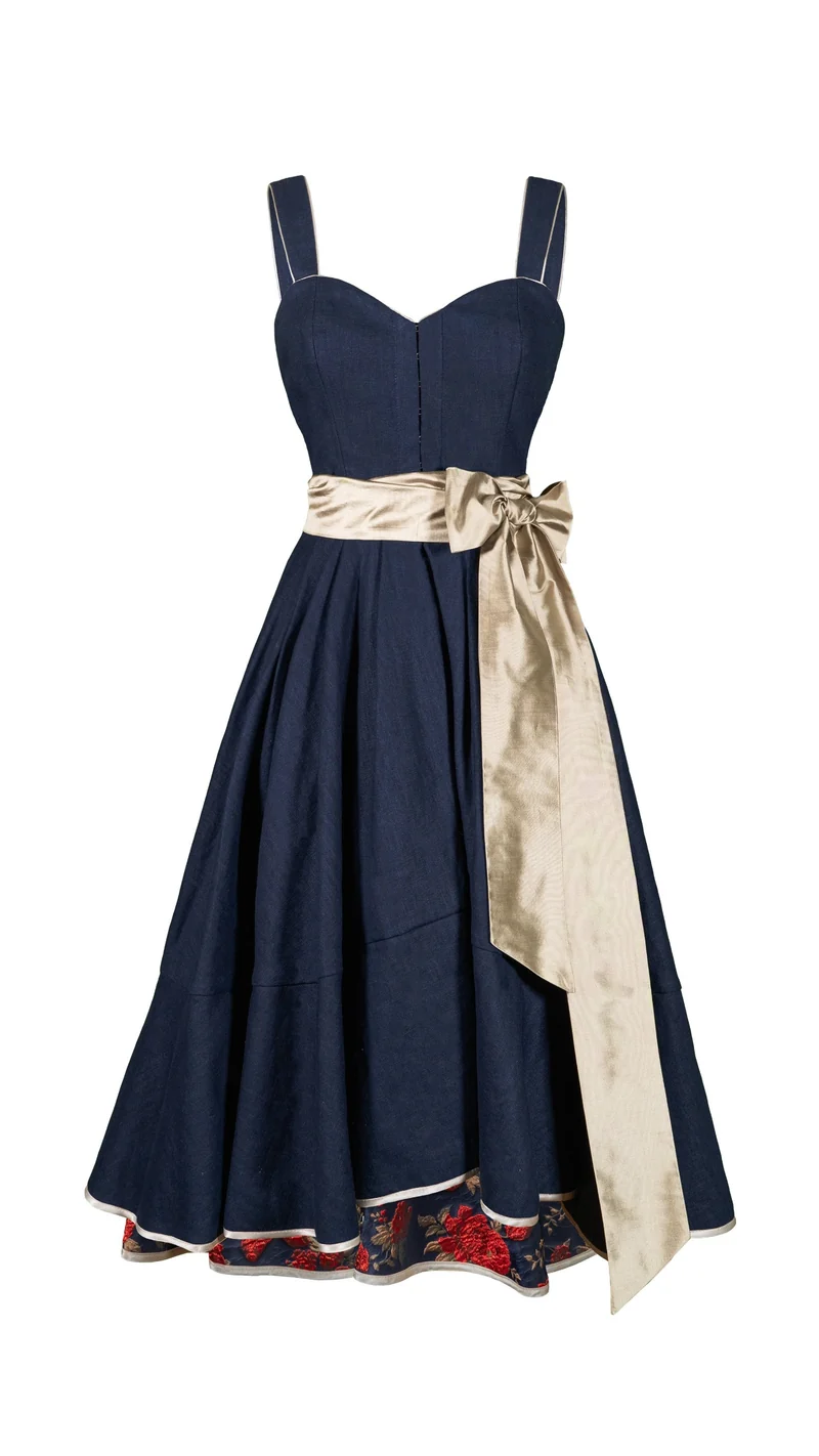 Designerdirndl in nachtblau - Porto