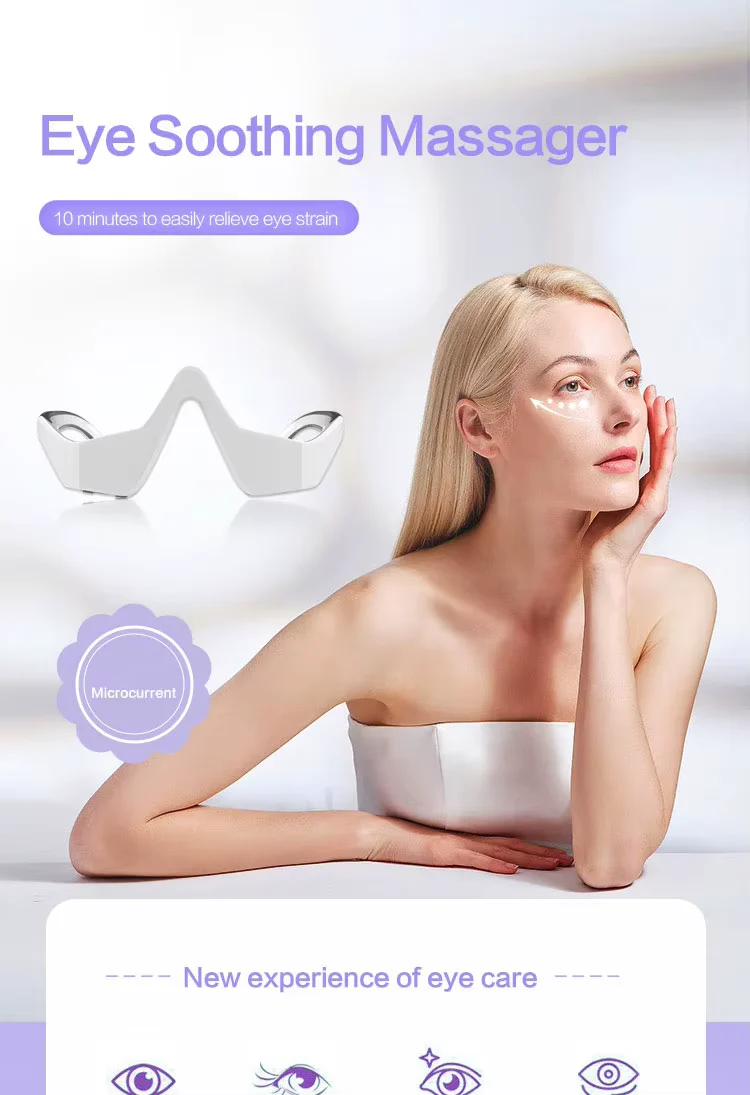 Augenmassagegerät mit Rotlichttherapie und Mikrostromfunktion zur Reduzierung von Augenringen und Schwellungen unter den Augen.