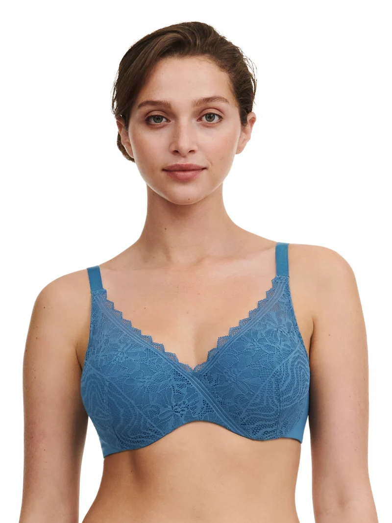 Chantelle Easyfeel – Floral Touch Memory-BH mit Überzug, Jeansblau