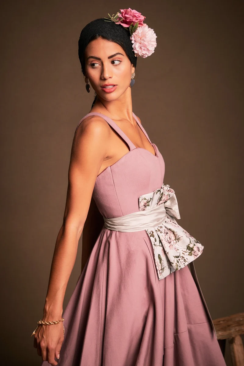 Designerdirndl in malve-rose - Loule