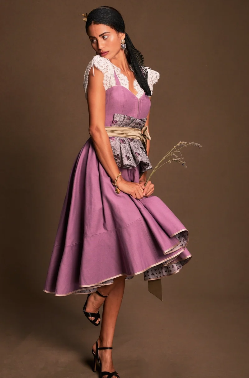 Designerdirndl in lila - Filomena