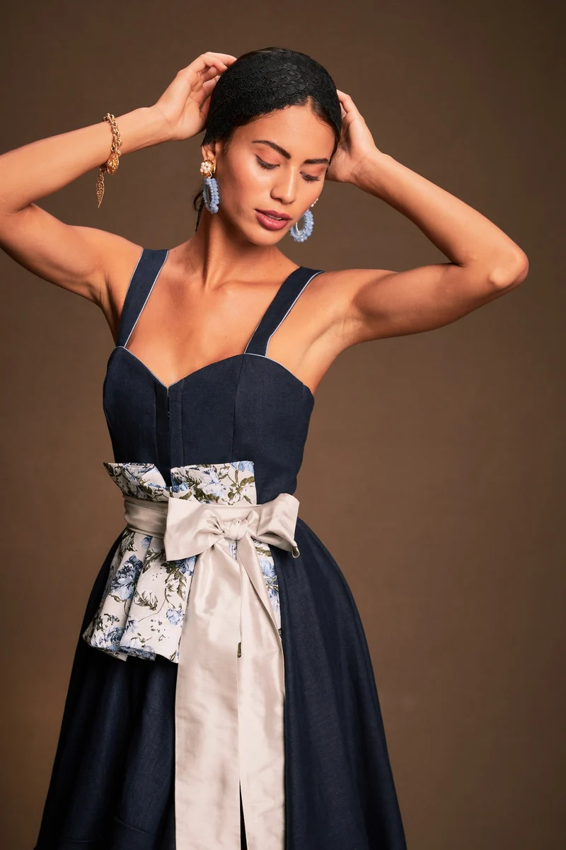 Designerdirndl in nachtblau, rauchgrau - Coimbra