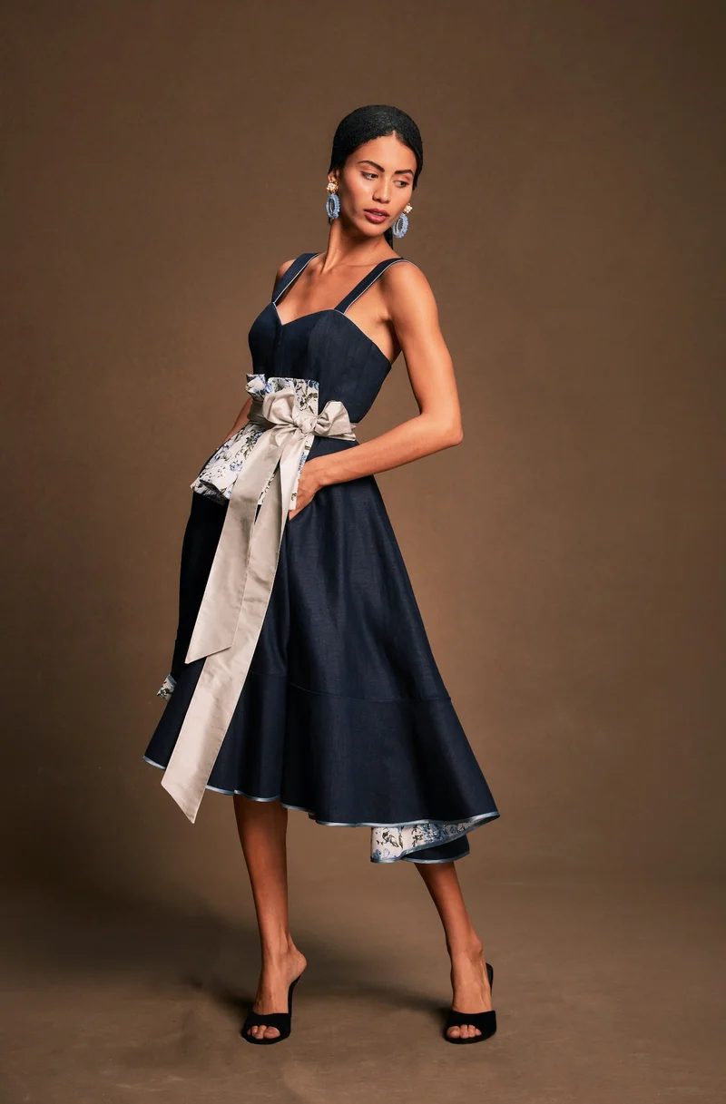Designerdirndl in nachtblau, rauchgrau - Coimbra