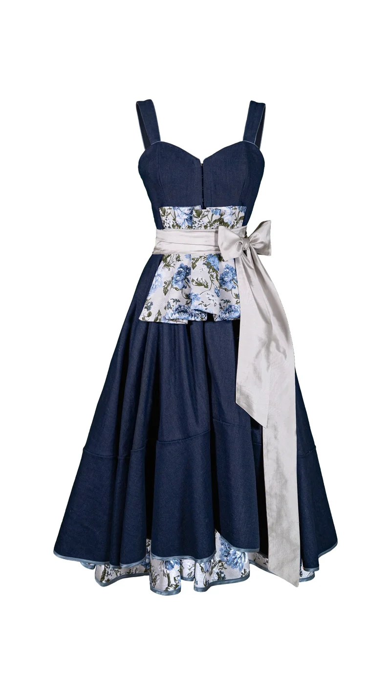 Designerdirndl in nachtblau, rauchgrau - Coimbra