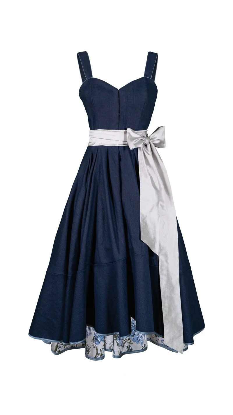 Designerdirndl in nachtblau, rauchgrau - Coimbra