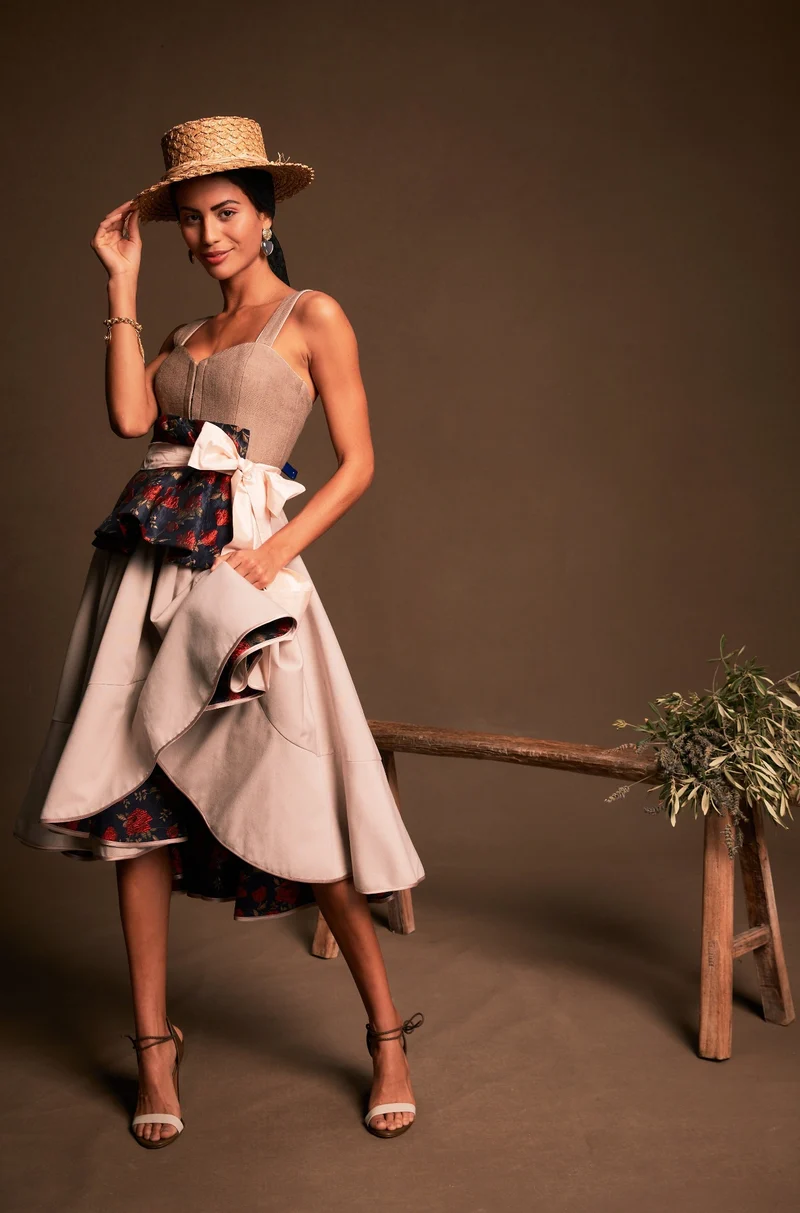 Trachtenkleid in beige, sand - Douro