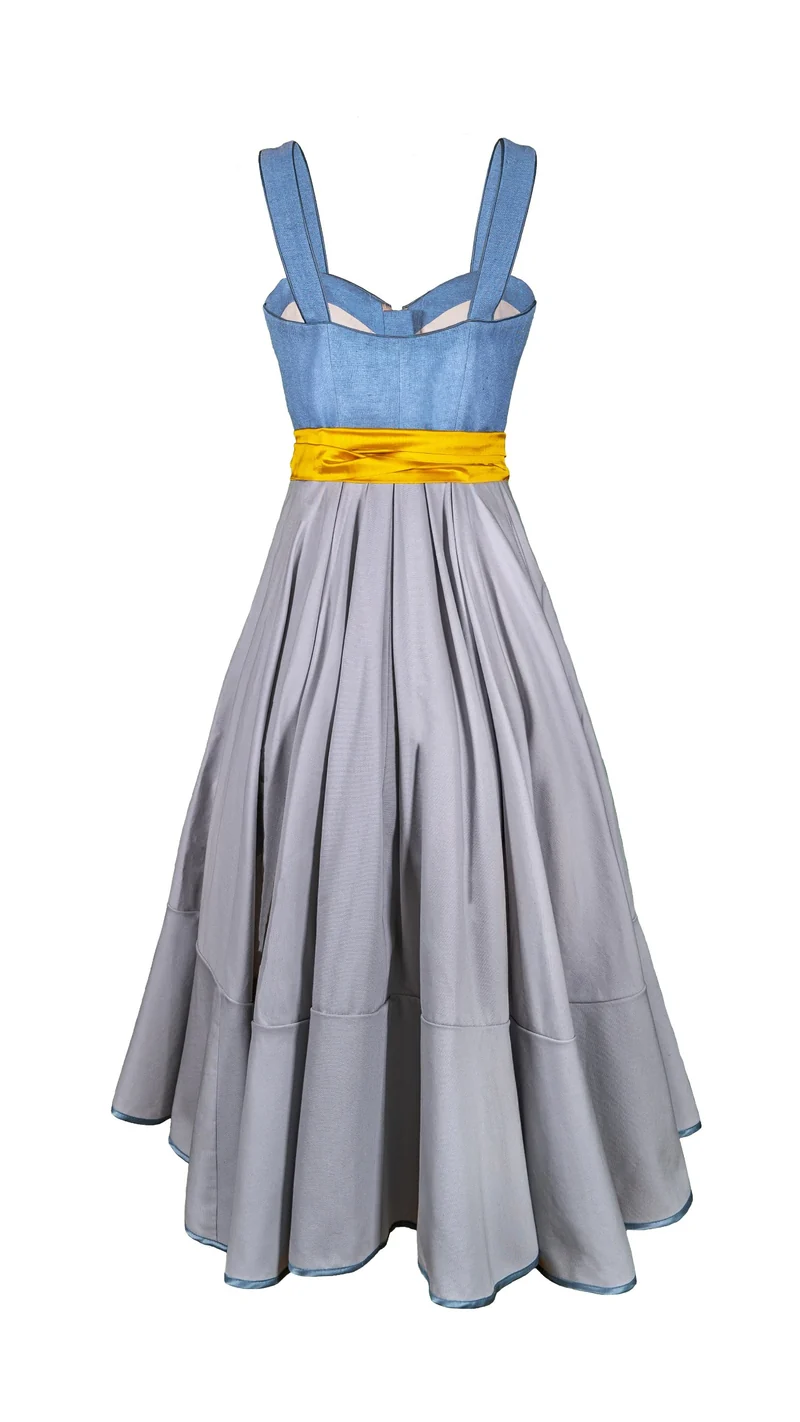 Designerdirndl in hellbau, grau - Carvoeiro