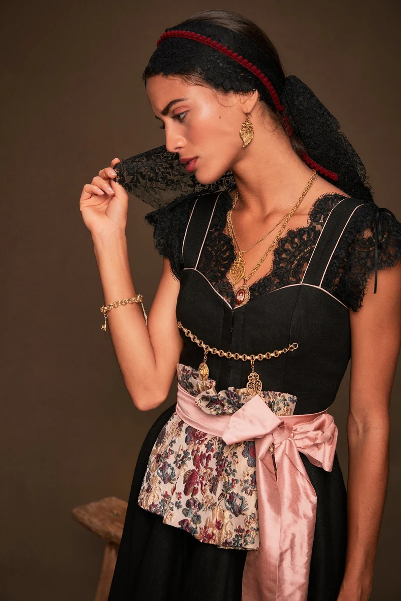 Designerdirndl in schwarz - Sagres