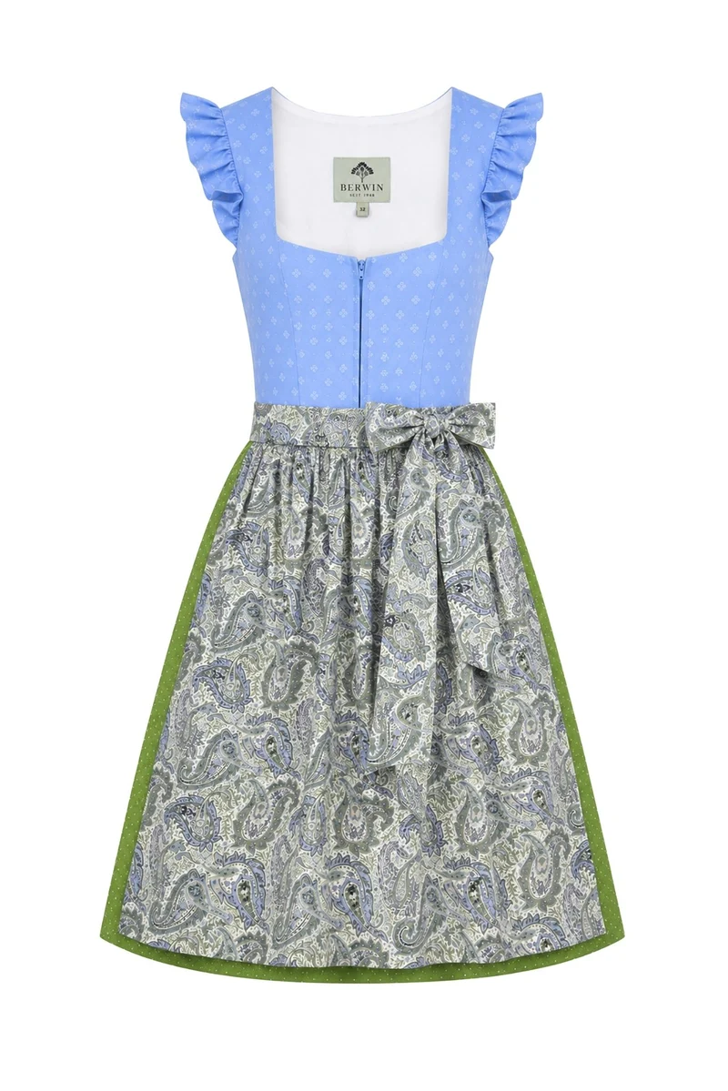 Dirndl mit Flügelarm und Paisleyschürze