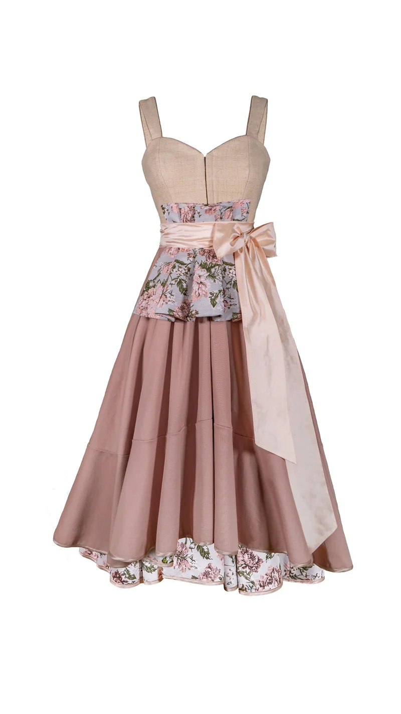 Dirndlkleid in creme, rose - Lisboa