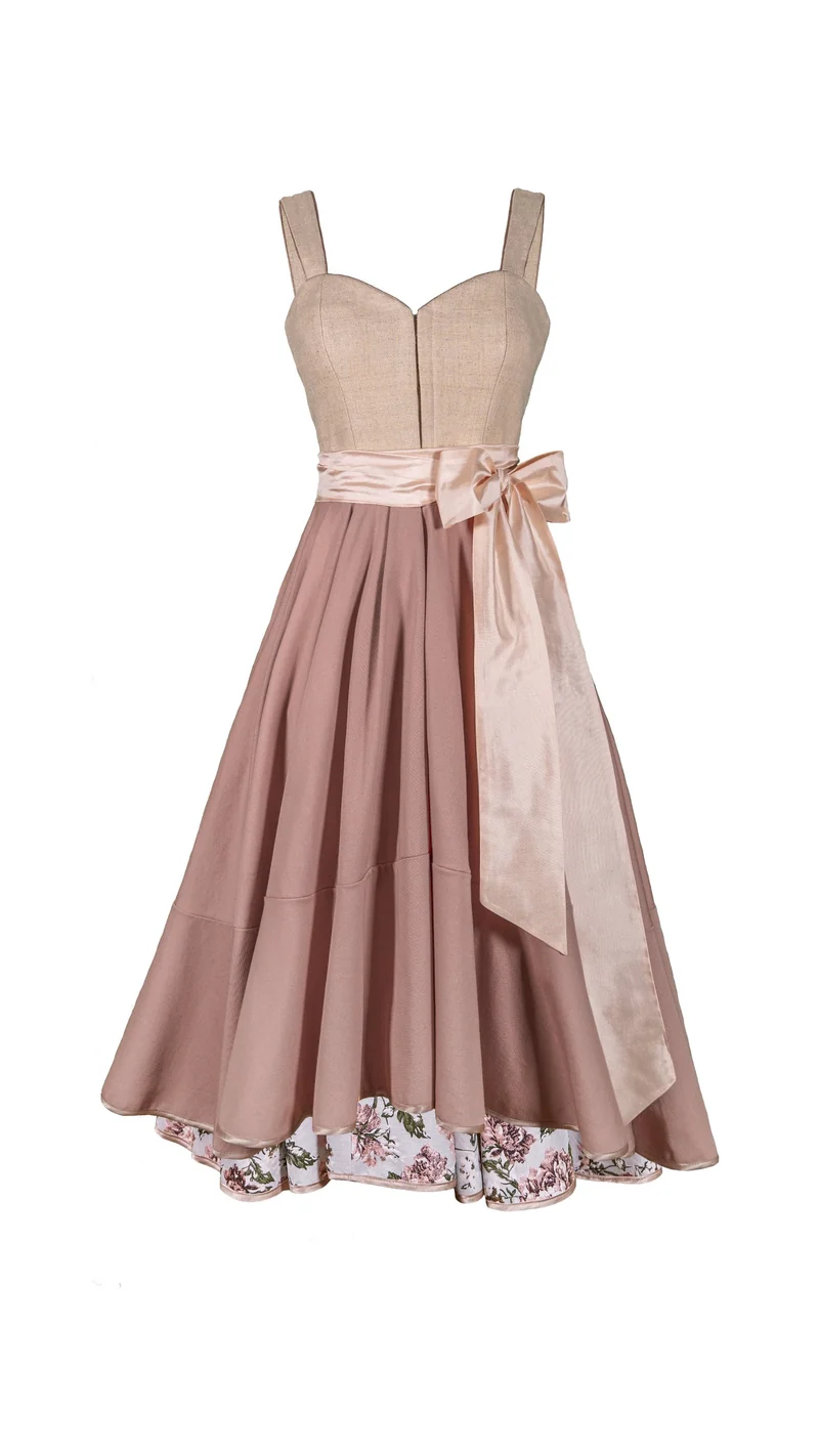 Dirndlkleid in creme, rose - Lisboa