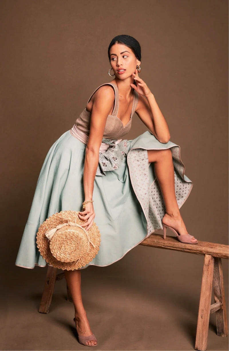Designerdirndl in aqua - Marinha Comporta