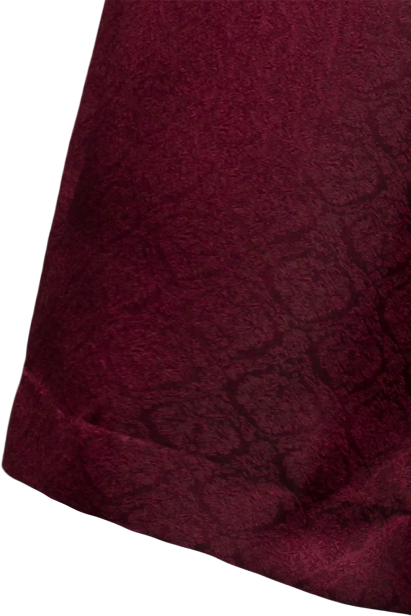 Einfarbiges Samtdirndl lang mit Jacquardrock - weinrot