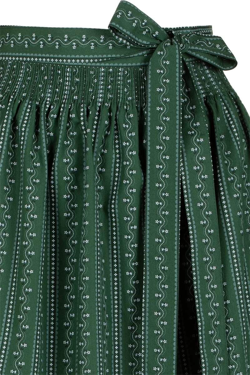 Lange Dirndlschürze 95cm aus Baumwolle - dunkelgrün