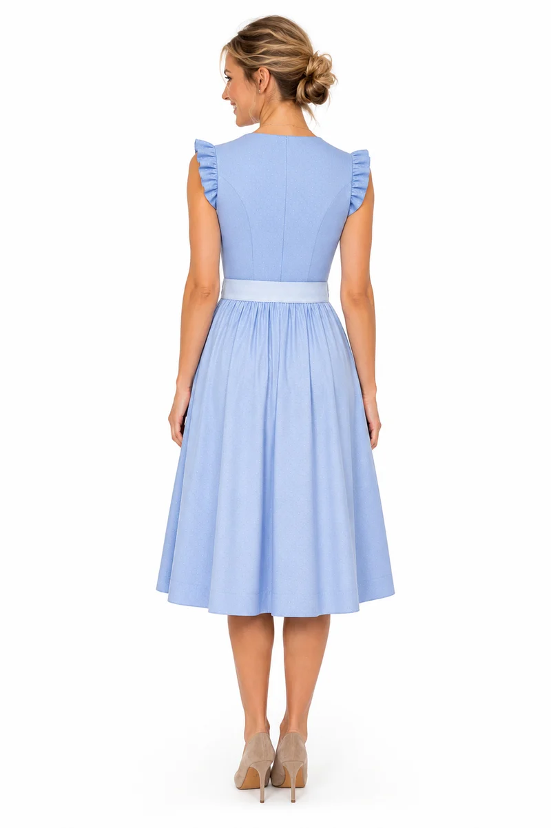 Dirndl mit Rüschenärmeln und Zierschließe