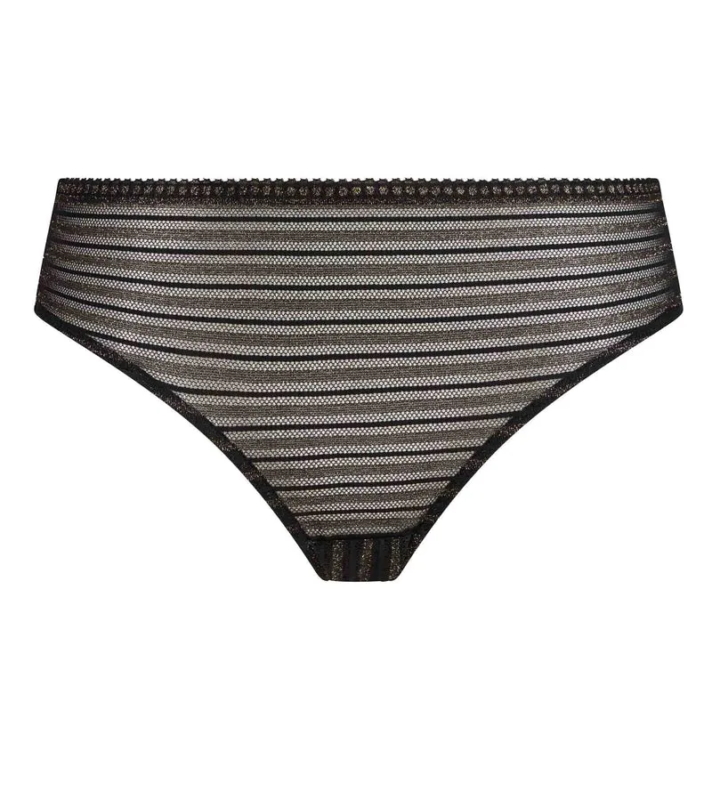 Schwarz gestreifter Spitzen-Slip Holiday