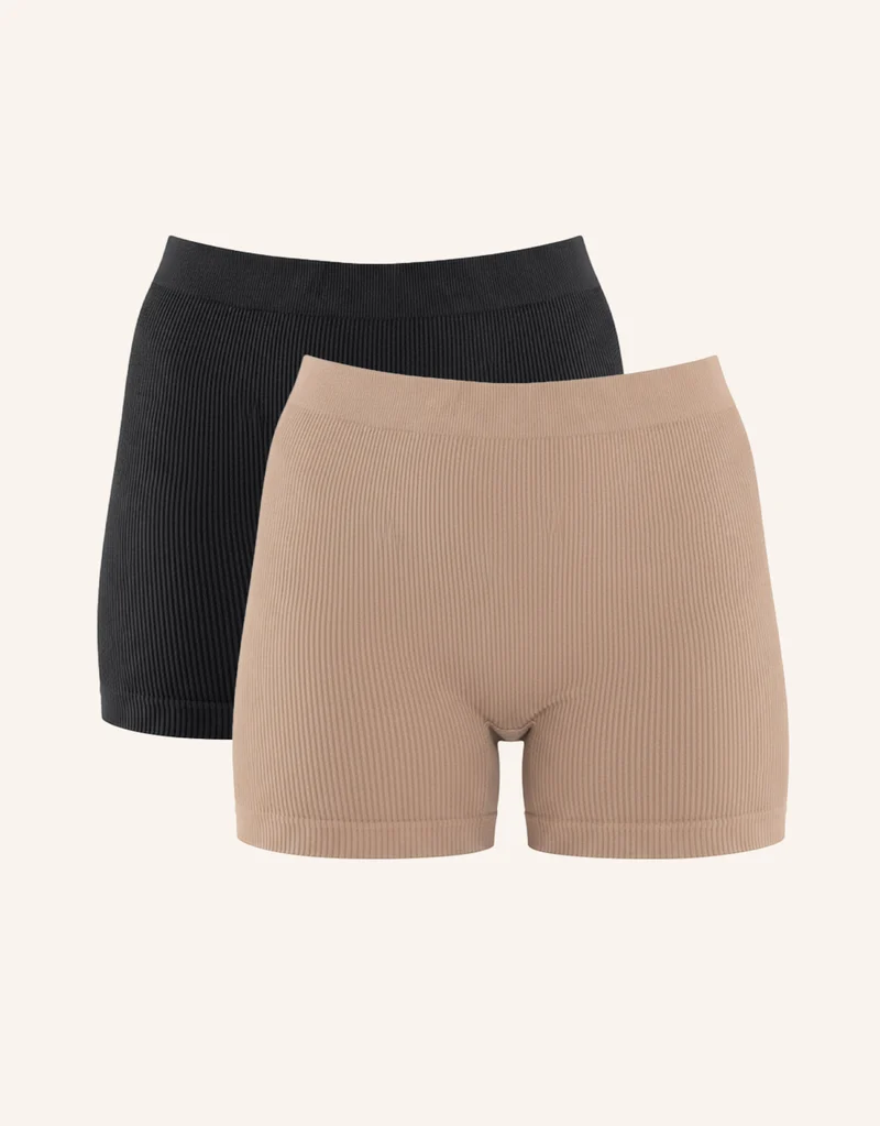 High-Waist-Shorts-Set 2x Freeda Black/Taupe