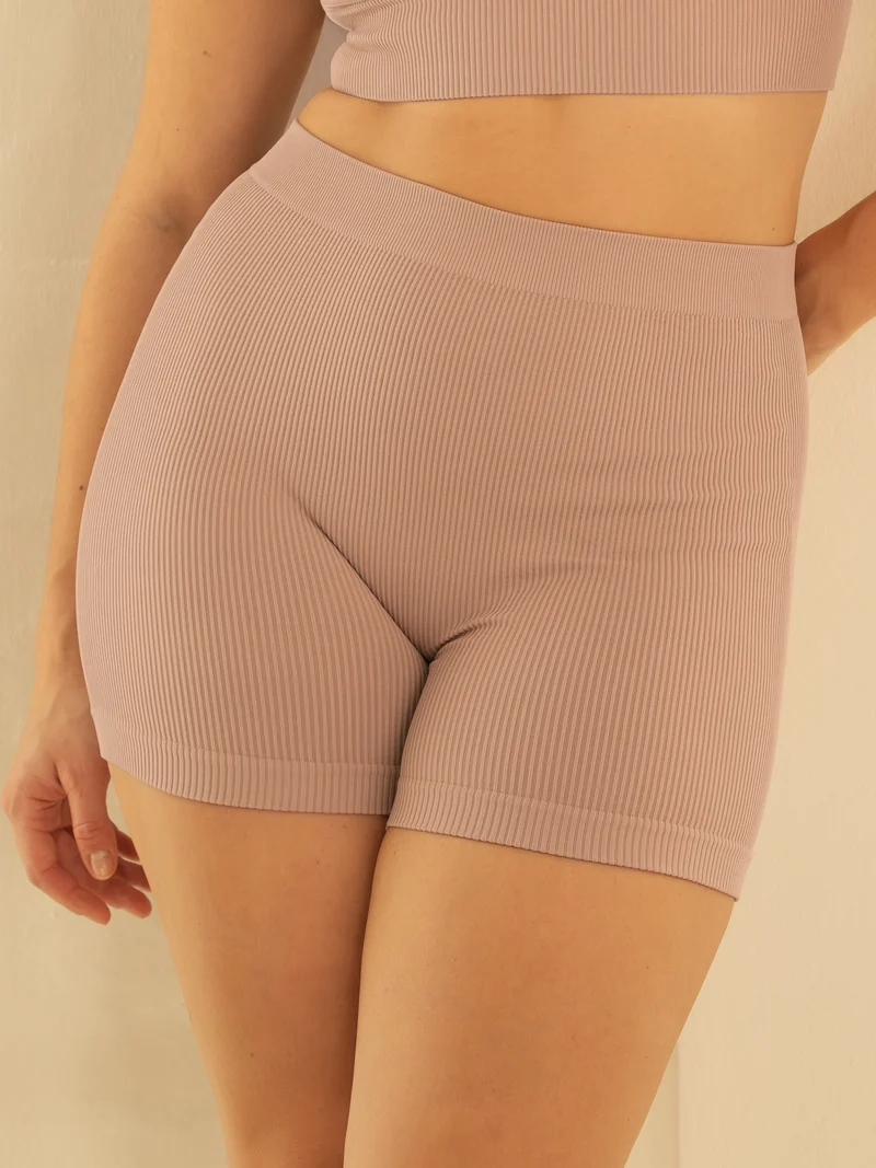 High-Waist-Shorts-Set 2x Freeda Olive/Taupe