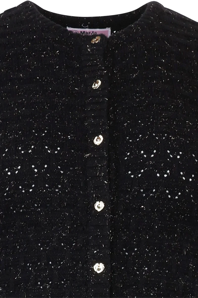 Damen Trachtenstrickjacke mit goldenen Highlights - schwarz gold