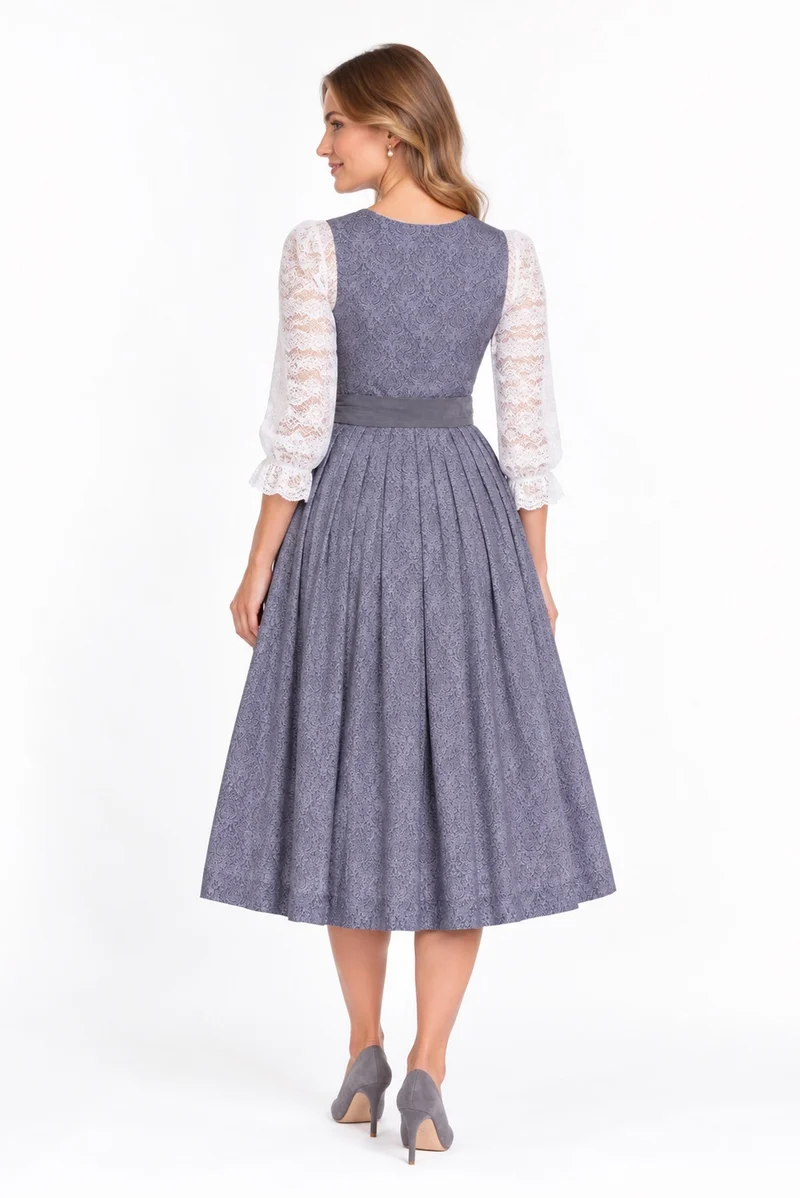 Baumwolldirndl mit Cordschürze & Schließe