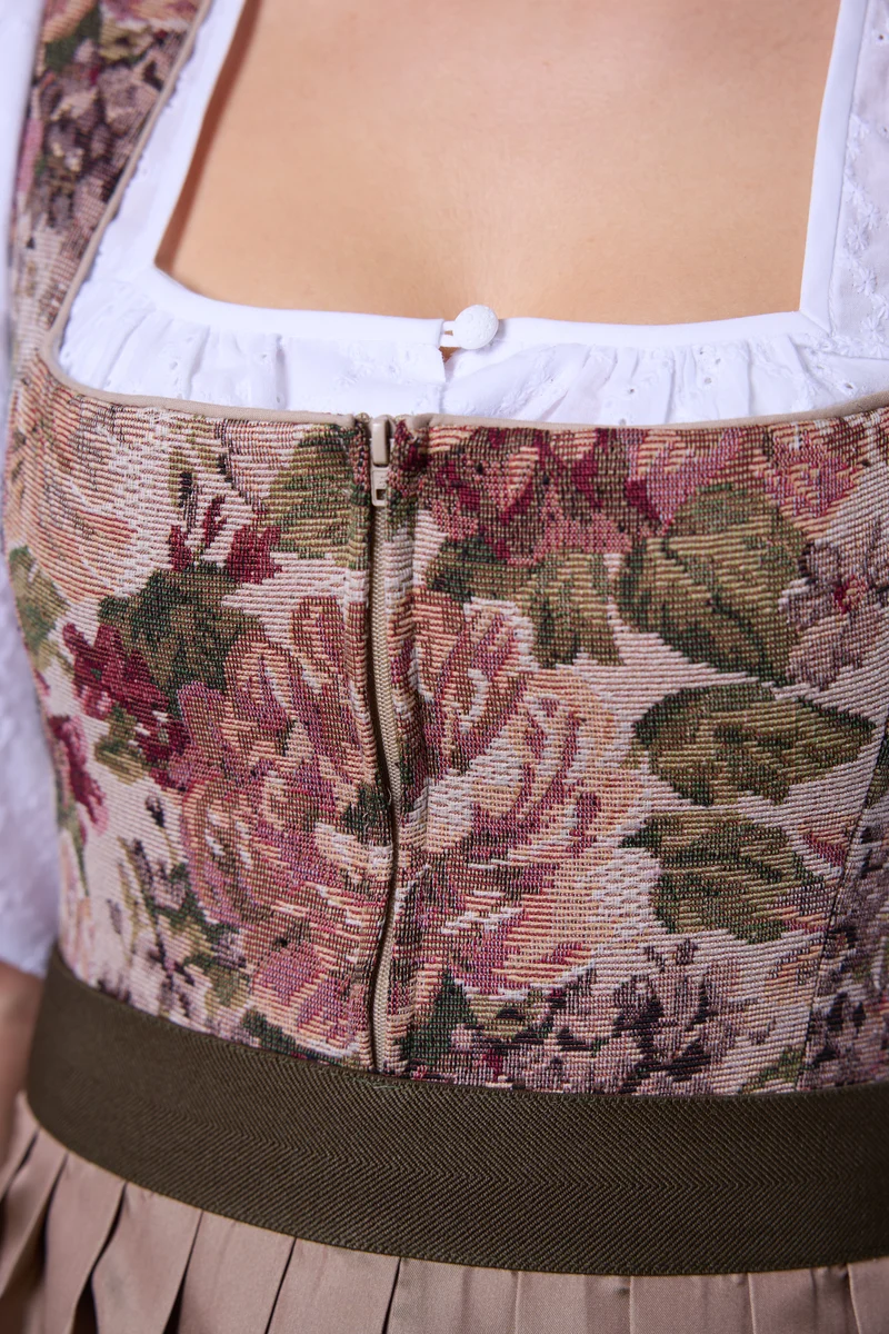 Jacquard-Dirndl mit Karree-Ausschnitt & Seidenglanz