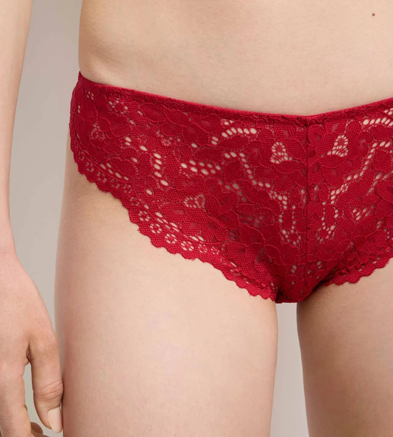Roter Slip mit hoher Taille „Burning Eclat“