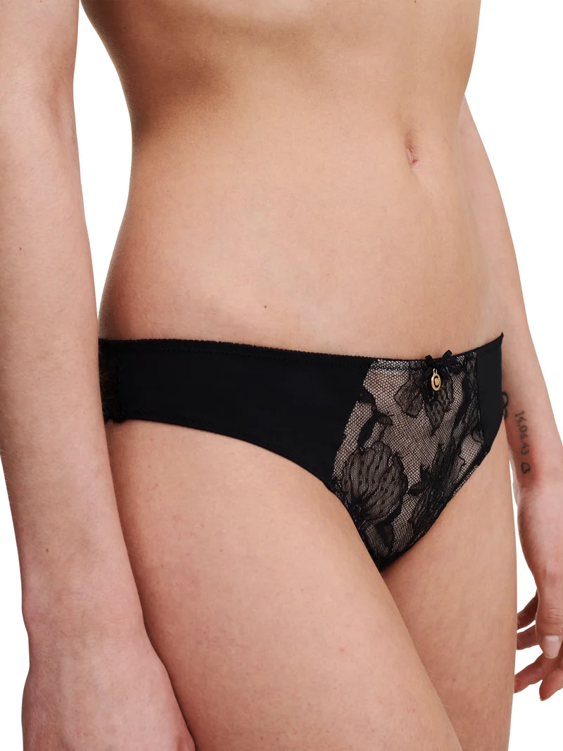Chantelle - Orchideen Tanga Schwarz