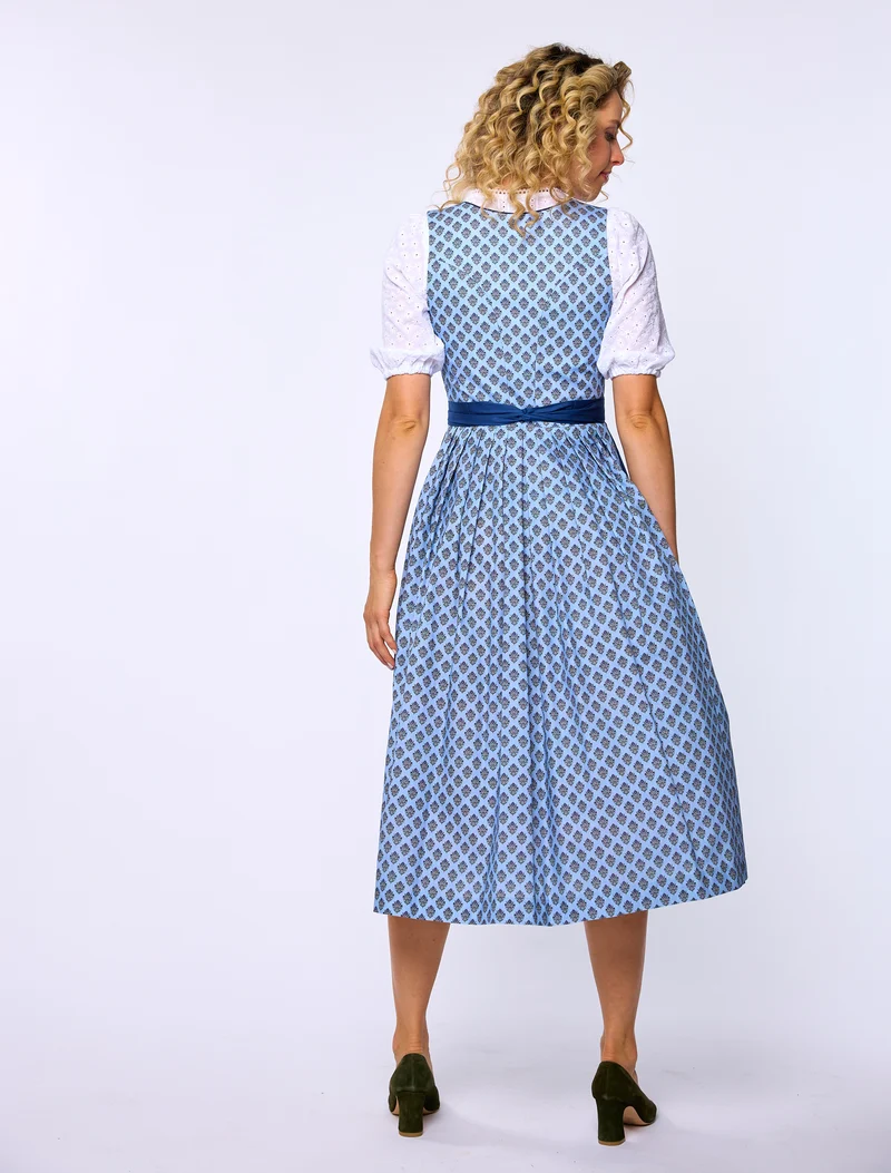 Klassisches Baumwoll-Druckdirndl mit Satinschürze