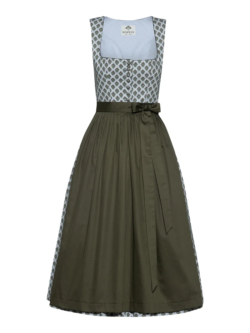 Klassisches Baumwoll-Druckdirndl mit Satinschürze