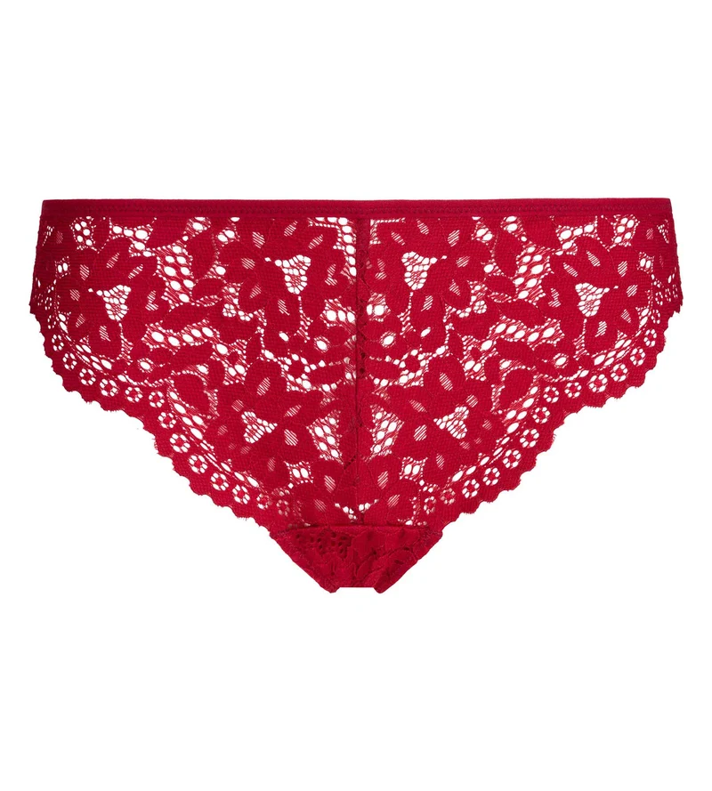 Roter Brazilian-Slip aus Spitze „Burning Eclat“
