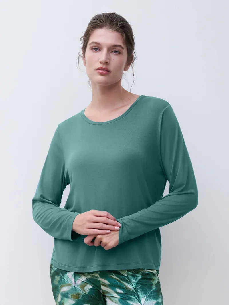 Femilet - Yara T-Shirt Langarm Pfauengrün