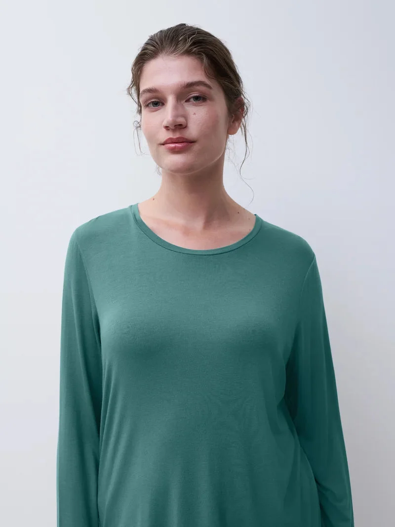 Femilet - Yara T-Shirt Langarm Pfauengrün