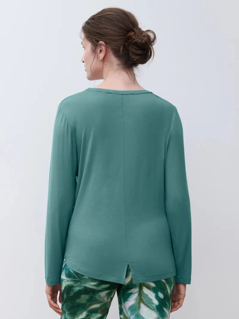 Femilet - Yara T-Shirt Langarm Pfauengrün