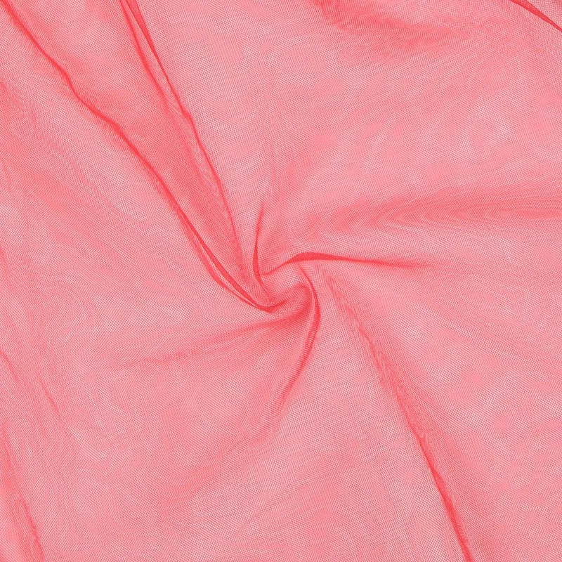 Hellrotes Babydoll aus Netzstoff mit verstellbaren Schulterträgern