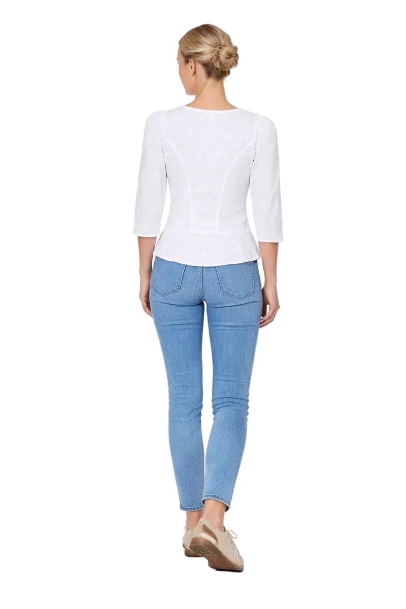 Miederbluse allover bestickt