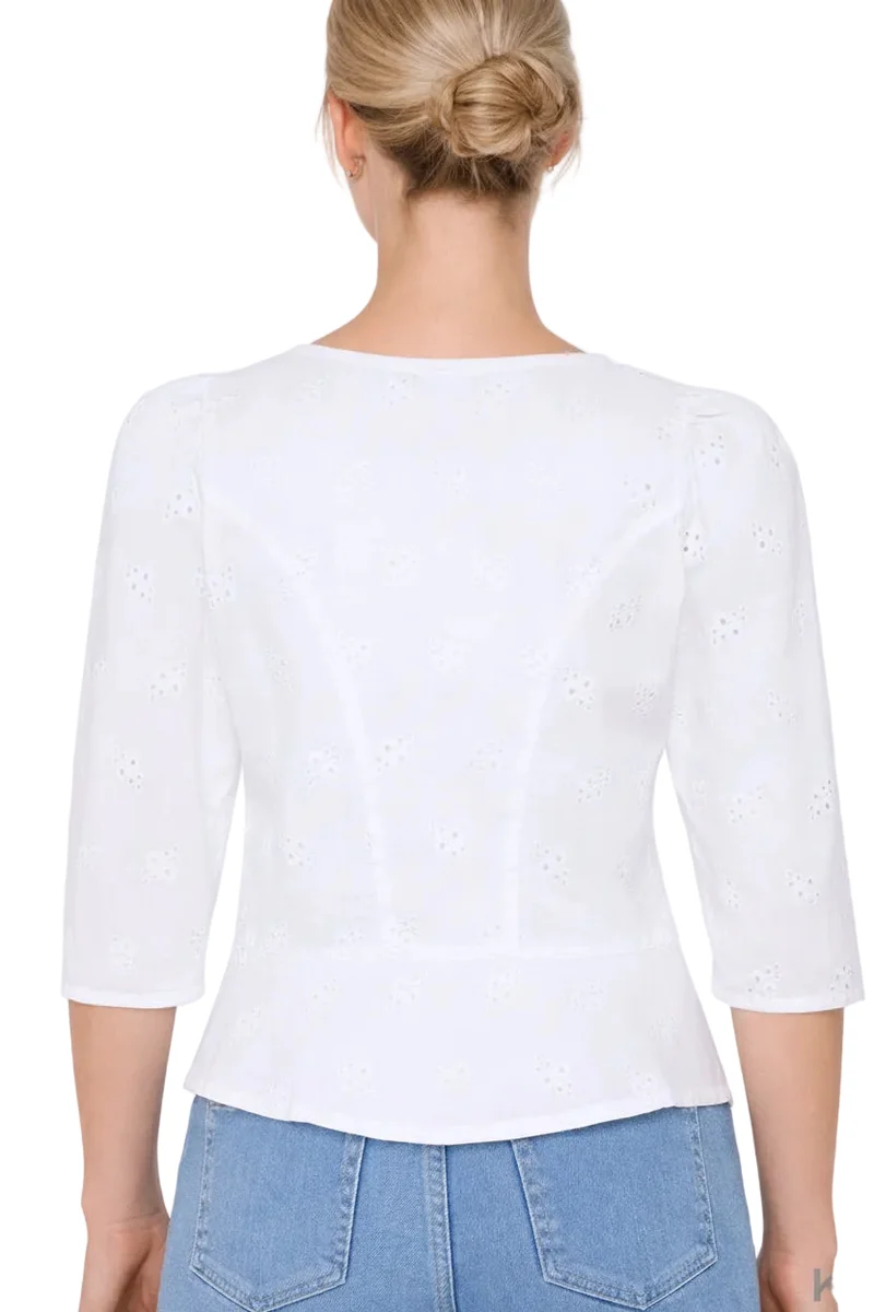 Miederbluse allover bestickt