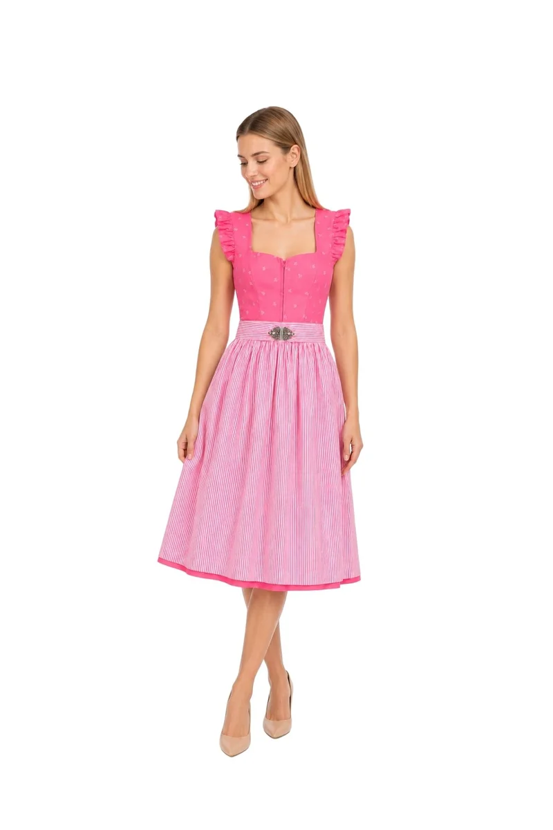 Baumwolldirndl mit Flügerlarm und Schliesse
