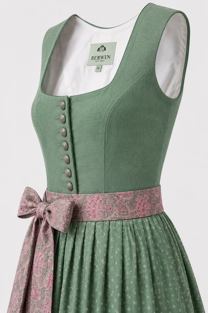 Klassisches Dirndl mit Leinenoberteil